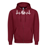 Burgundy tractor Zipper Hoodie - linhVisuals