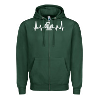 Sports Green tractor Zipper Hoodie - linhVisuals