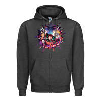 Charcoal Heather kimetsu no yaibathe hinokami chronicles Zipper Hoodie - linhVisuals