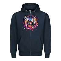 Navy kimetsu no yaibathe hinokami chronicles Zipper Hoodie - linhVisuals
