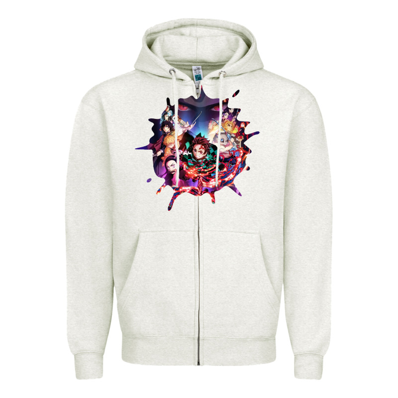Kimetsu No Yaibathe Hinokami Chronicles Zipper Hoodie by linhVisuals | Teevron