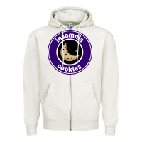 Oatmeal Heather suitable-insomnia-cookies-worn Zipper Hoodie - linhVisuals