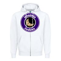 White suitable-insomnia-cookies-worn Zipper Hoodie - linhVisuals