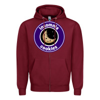 Burgundy suitable-insomnia-cookies-worn Zipper Hoodie - linhVisuals