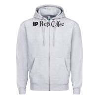 Heather Grey suitable-peet's-coffee-worn Zipper Hoodie - linhVisuals