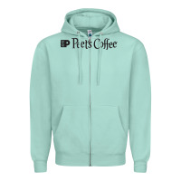 Seafoam suitable-peet's-coffee-worn Zipper Hoodie - linhVisuals