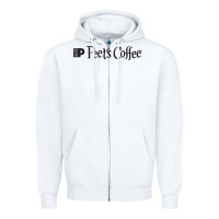 White suitable-peet's-coffee-worn Zipper Hoodie - linhVisuals