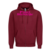 Burgundy suitable-planet-smoothie-worn Zipper Hoodie - linhVisuals