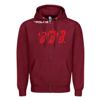 Burgundy the police   ghost in the machine Zipper Hoodie - linhVisuals