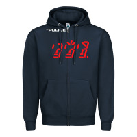 Navy the police   ghost in the machine Zipper Hoodie - linhVisuals