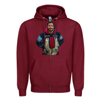 Burgundy nimsdai purja Zipper Hoodie - linhVisuals