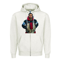 Oatmeal Heather nimsdai purja Zipper Hoodie - linhVisuals