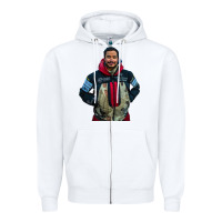 White nimsdai purja Zipper Hoodie - linhVisuals
