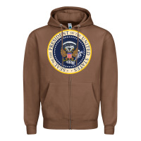 Chestnut fake presidential seal Zipper Hoodie - linhVisuals
