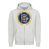 Dove Grey fake presidential seal Zipper Hoodie - linhVisuals