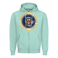 Seafoam fake presidential seal Zipper Hoodie - linhVisuals
