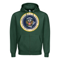 Sports Green fake presidential seal Zipper Hoodie - linhVisuals