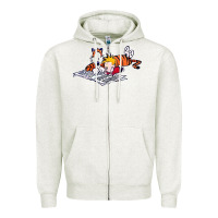 Oatmeal Heather calvin Zipper Hoodie - linhVisuals