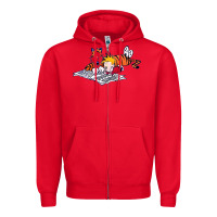 Red calvin Zipper Hoodie - linhVisuals