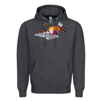 Smoke calvin Zipper Hoodie - linhVisuals