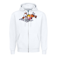 White calvin Zipper Hoodie - linhVisuals