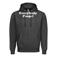 Charcoal Heather everybody poops Zipper Hoodie - linhVisuals