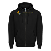 Black Concordia University Irvine Zipper Hoodie - linhVisuals