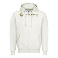 Oatmeal Heather Concordia University Irvine Zipper Hoodie - linhVisuals