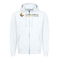 White Concordia University Irvine Zipper Hoodie - linhVisuals
