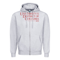 Heather Grey University of the District of Columbia Zipper Hoodie - linhVisuals