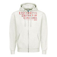 Oatmeal Heather University of the District of Columbia Zipper Hoodie - linhVisuals