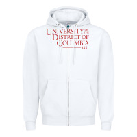 White University of the District of Columbia Zipper Hoodie - linhVisuals