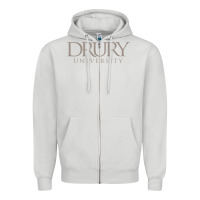 Dove Grey Drury University Zipper Hoodie - linhVisuals