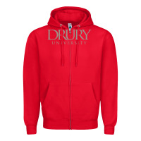 Red Drury University Zipper Hoodie - linhVisuals