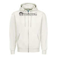 Oatmeal Heather Harding University Zipper Hoodie - linhVisuals