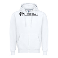White Harding University Zipper Hoodie - linhVisuals