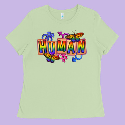 Human Pride Ladies Tee Designed By Fadigitalartstudio