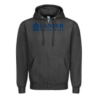 Charcoal Heather Lander University Zipper Hoodie - linhVisuals