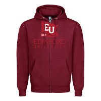 Burgundy Edinboro University Zipper Hoodie - linhVisuals