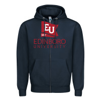 Navy Edinboro University Zipper Hoodie - linhVisuals