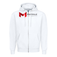White Maryville University Zipper Hoodie - linhVisuals