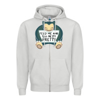 Dove Grey feed me snrlx Zipper Hoodie - linhVisuals