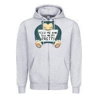 Heather Grey feed me snrlx Zipper Hoodie - linhVisuals