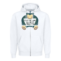 White feed me snrlx Zipper Hoodie - linhVisuals