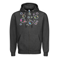 Charcoal Heather bubbles t  shirt bubbles t  shirt Zipper Hoodie - linhVisuals