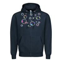Navy bubbles t  shirt bubbles t  shirt Zipper Hoodie - linhVisuals