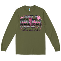 Army Green Just a Mama Out Here Trying Not To Raise Assholes Long Sleeve Tee - CowhideDigitalArt