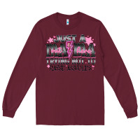 Burgundy Just a Mama Out Here Trying Not To Raise Assholes Long Sleeve Tee - CowhideDigitalArt