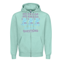 Seafoam axolotl questions Zipper Hoodie - linhVisuals