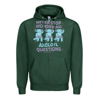 Sports Green axolotl questions Zipper Hoodie - linhVisuals
